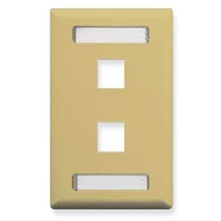 Maxpower Classic Single Gang Faceplate With ID - Ivory, 2 Port MA2594614